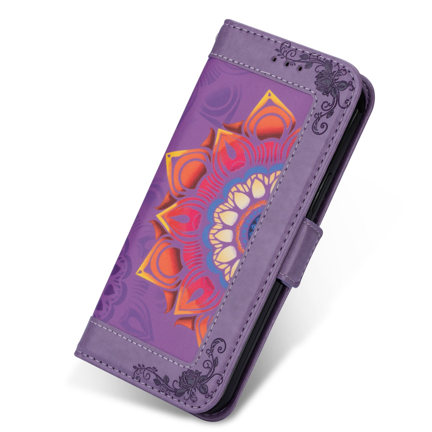 For Samsung Galaxy S20 FE/S20 Fan Edition/S20 FE 5G/S20 Fan Edition 5G/S20 Lite/S20 FE 2022 Flower Patterned PU Leather Wallet Stand Shell Cover - Purple