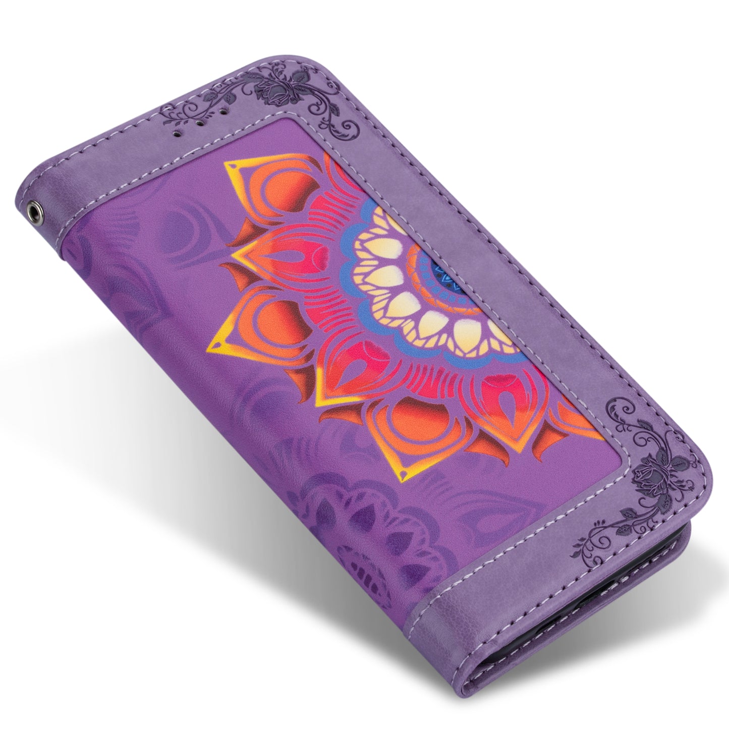 For Samsung Galaxy S20 FE/S20 Fan Edition/S20 FE 5G/S20 Fan Edition 5G/S20 Lite/S20 FE 2022 Flower Patterned PU Leather Wallet Stand Shell Cover - Purple