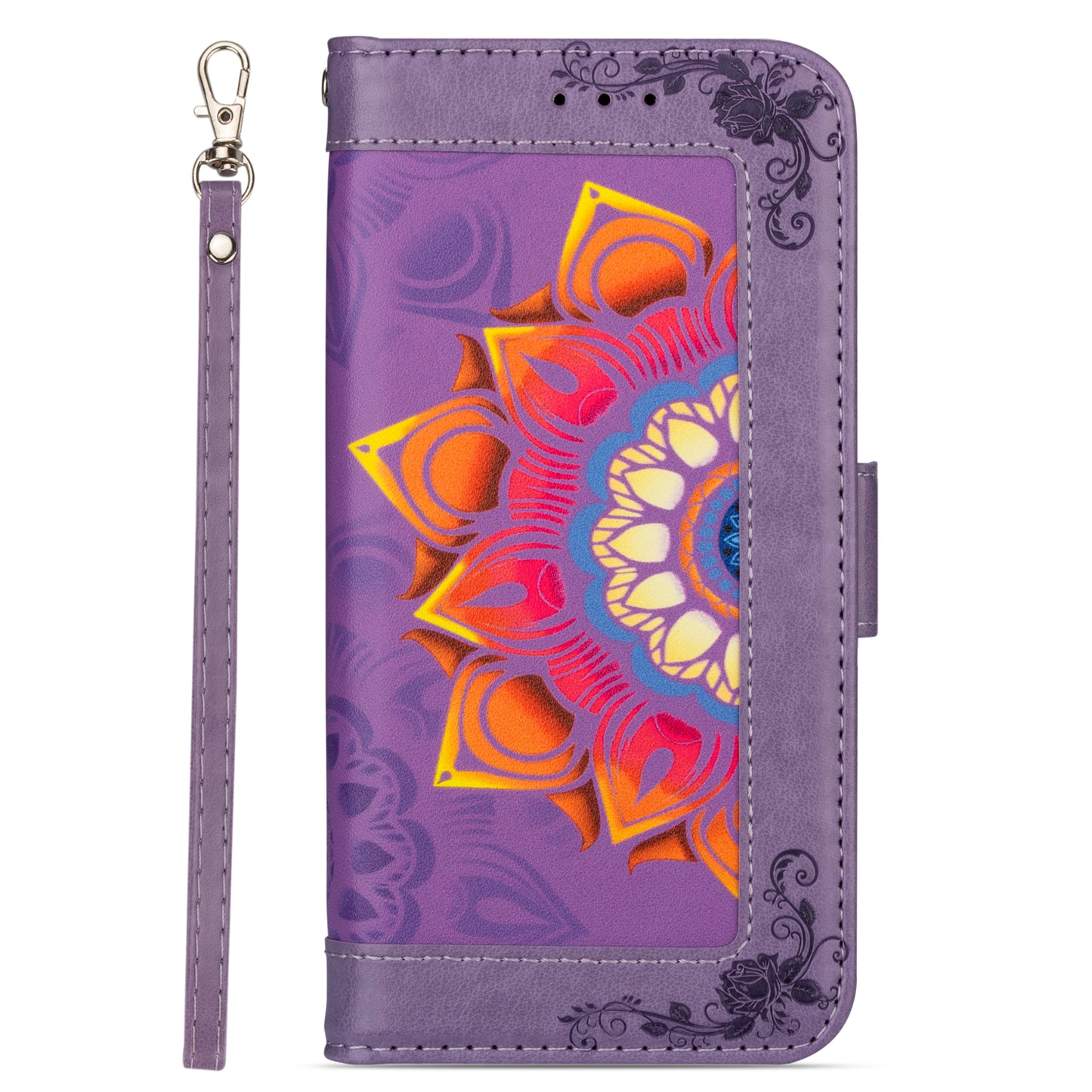 For Samsung Galaxy S20 FE/S20 Fan Edition/S20 FE 5G/S20 Fan Edition 5G/S20 Lite/S20 FE 2022 Flower Patterned PU Leather Wallet Stand Shell Cover - Purple