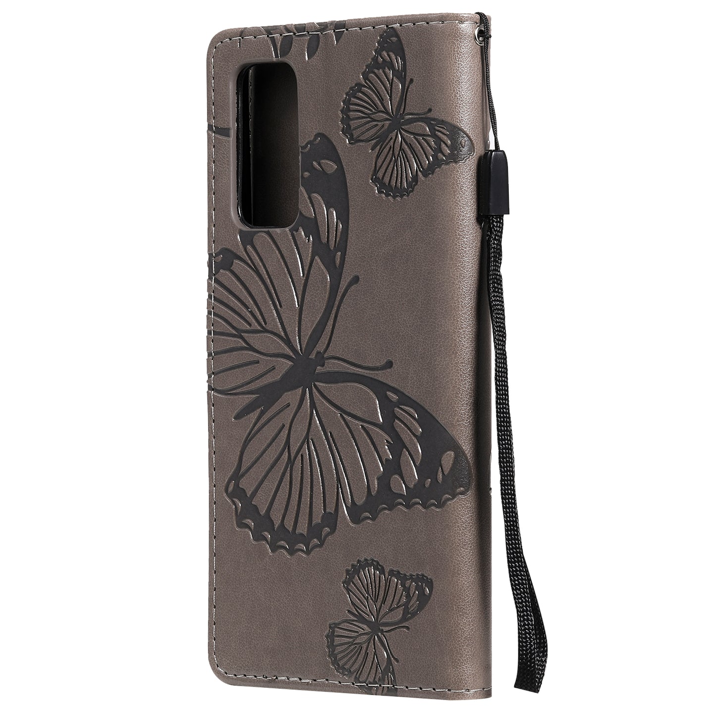 For Samsung Galaxy S20 FE/S20 Fan Edition/S20 FE 5G/S20 Fan Edition 5G/S20 Lite/S20 FE 2022 KT Imprinting Flower Series-2 Butterfly Pattern Imprinting Leather Wallet Phone Cover Case - Coffee