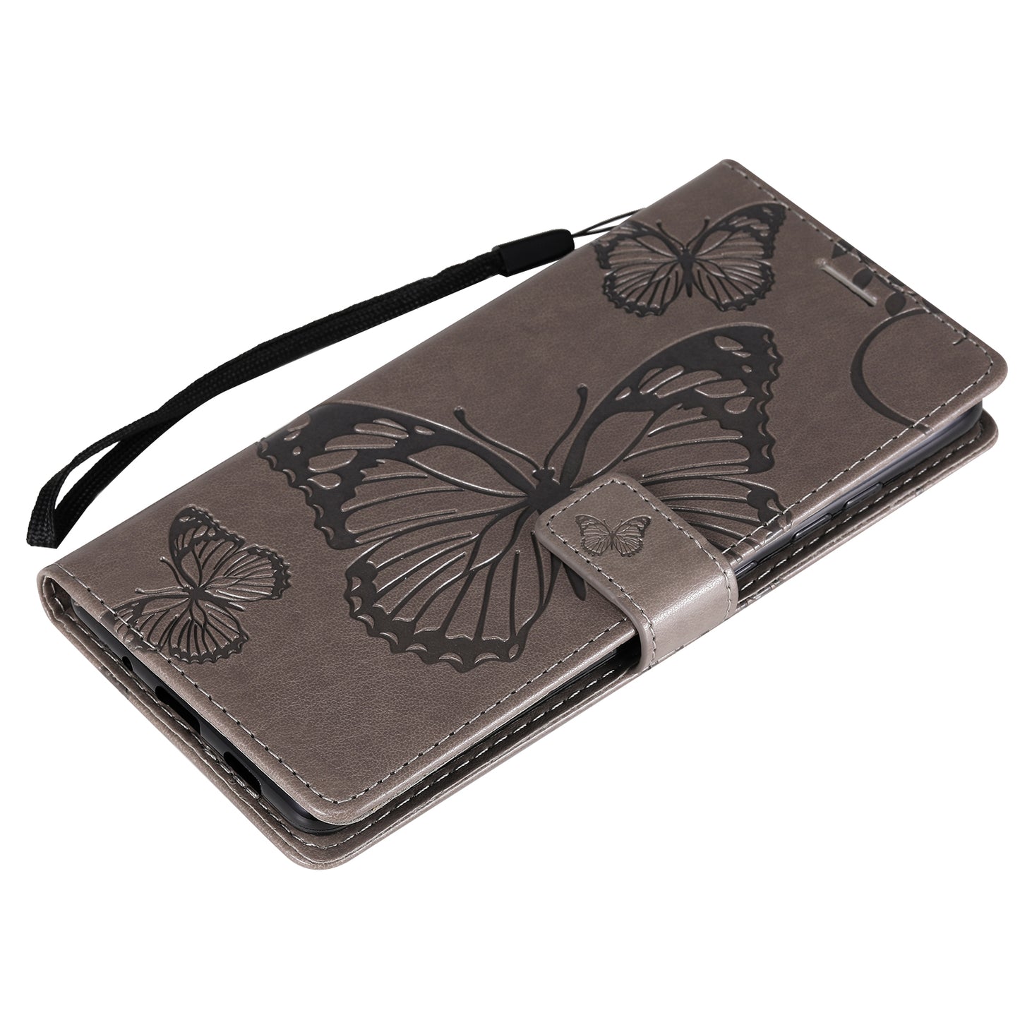 For Samsung Galaxy S20 FE/S20 Fan Edition/S20 FE 5G/S20 Fan Edition 5G/S20 Lite/S20 FE 2022 KT Imprinting Flower Series-2 Butterfly Pattern Imprinting Leather Wallet Phone Cover Case - Coffee