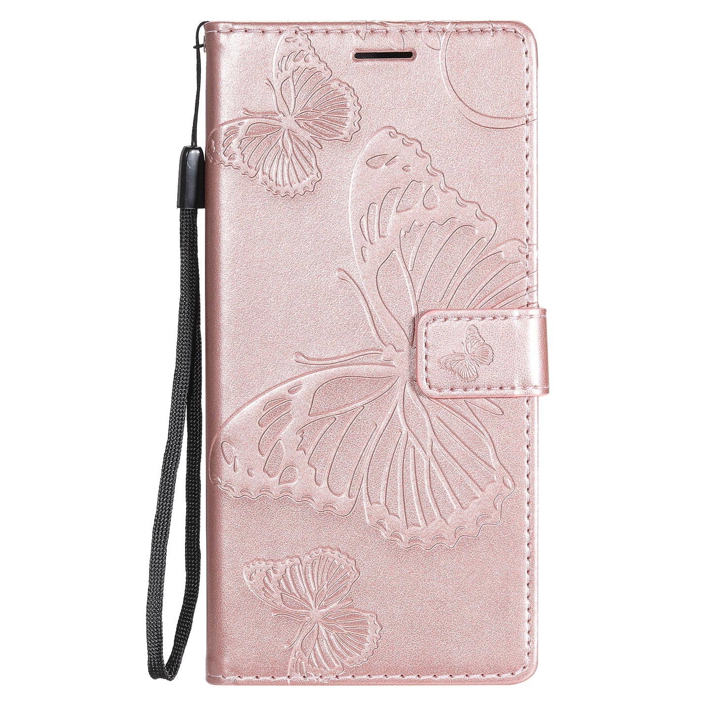 For Samsung Galaxy S20 FE/S20 Fan Edition/S20 FE 5G/S20 Fan Edition 5G/S20 Lite/S20 FE 2022 KT Imprinting Flower Series-2 Butterfly Pattern Imprinting Leather Wallet Phone Cover Case - Rose Gold
