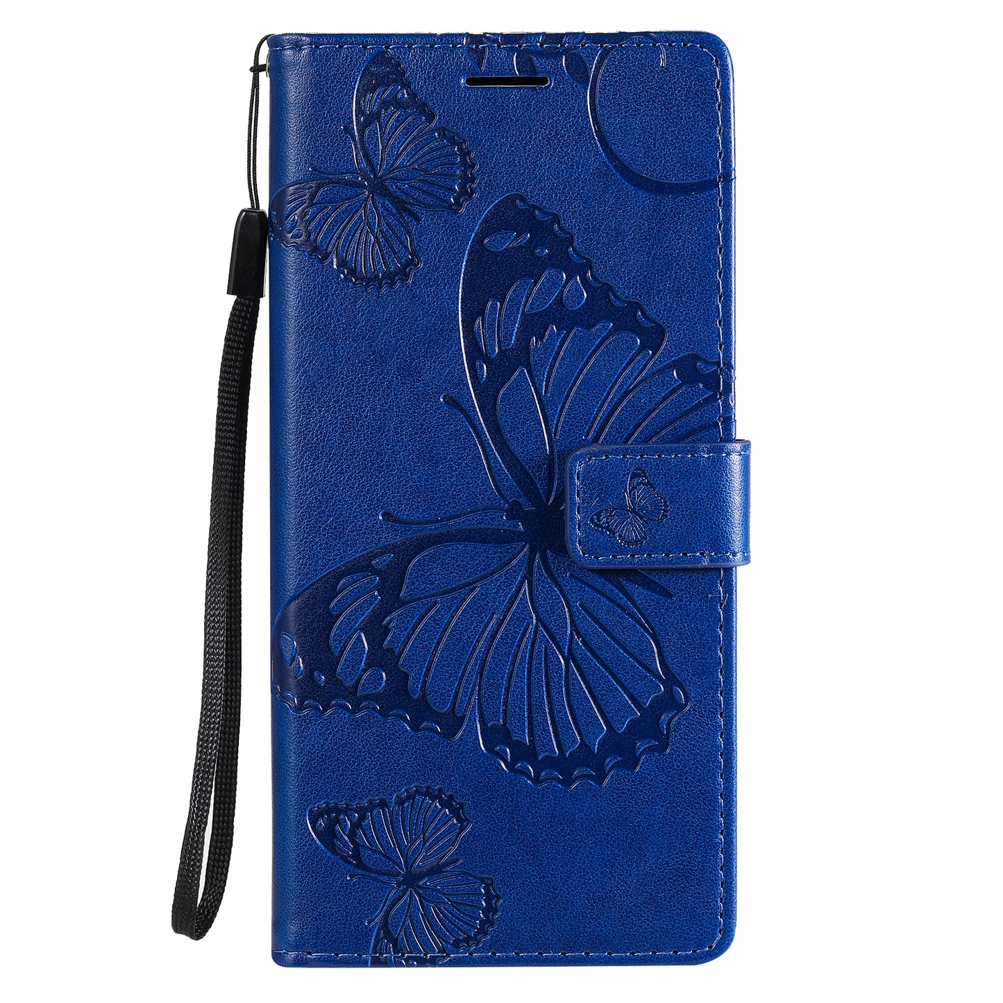 For Samsung Galaxy S20 FE/S20 Fan Edition/S20 FE 5G/S20 Fan Edition 5G/S20 Lite/S20 FE 2022 KT Imprinting Flower Series-2 Butterfly Pattern Imprinting Leather Wallet Phone Cover Case - Blue