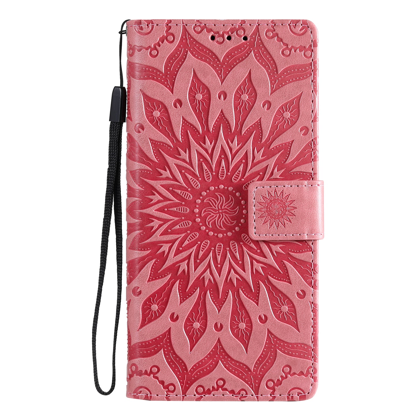 For Samsung Galaxy S20 FE/S20 Fan Edition/S20 FE 5G/S20 Fan Edition 5G/S20 Lite/S20 FE 2022 KT Imprinting Flower Series-1 Imprint Sunflower Pattern PU Leather Phone Cover Shell with Wallet and Stand - Pink