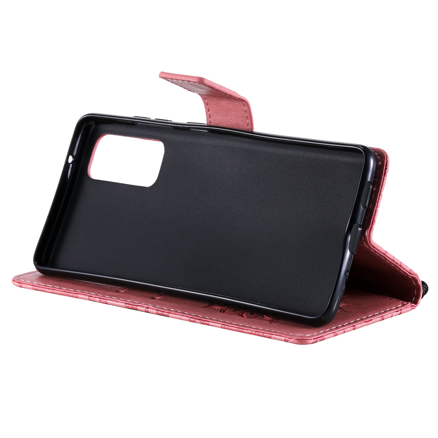 For Samsung Galaxy S20 FE/S20 Fan Edition/S20 FE 5G/S20 Fan Edition 5G/S20 Lite/S20 FE 2022 KT Imprinting Flower Series-1 Imprint Sunflower Pattern PU Leather Phone Cover Shell with Wallet and Stand - Pink