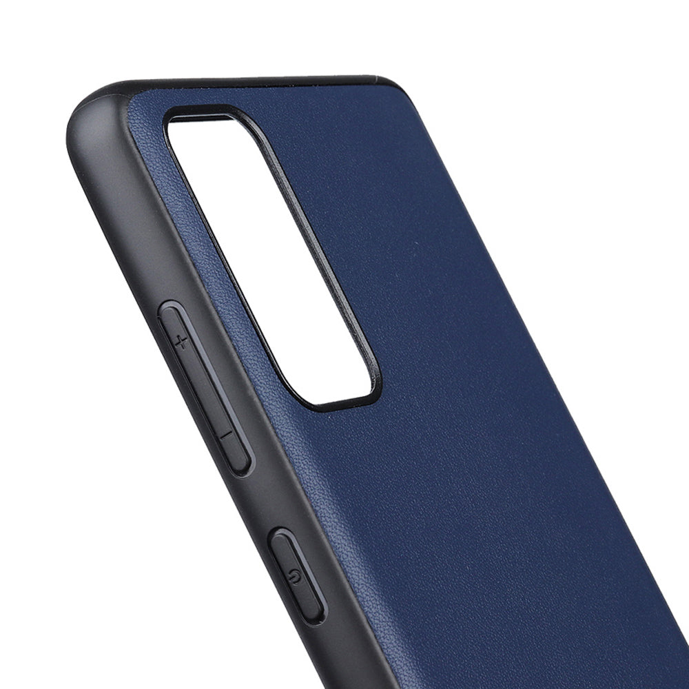 For Samsung Galaxy S20 FE/S20 Fan Edition/S20 FE 5G/S20 Fan Edition 5G/S20 Lite/S20 FE 2022 Genuine Leather Coated TPU + PC Shell - Blue