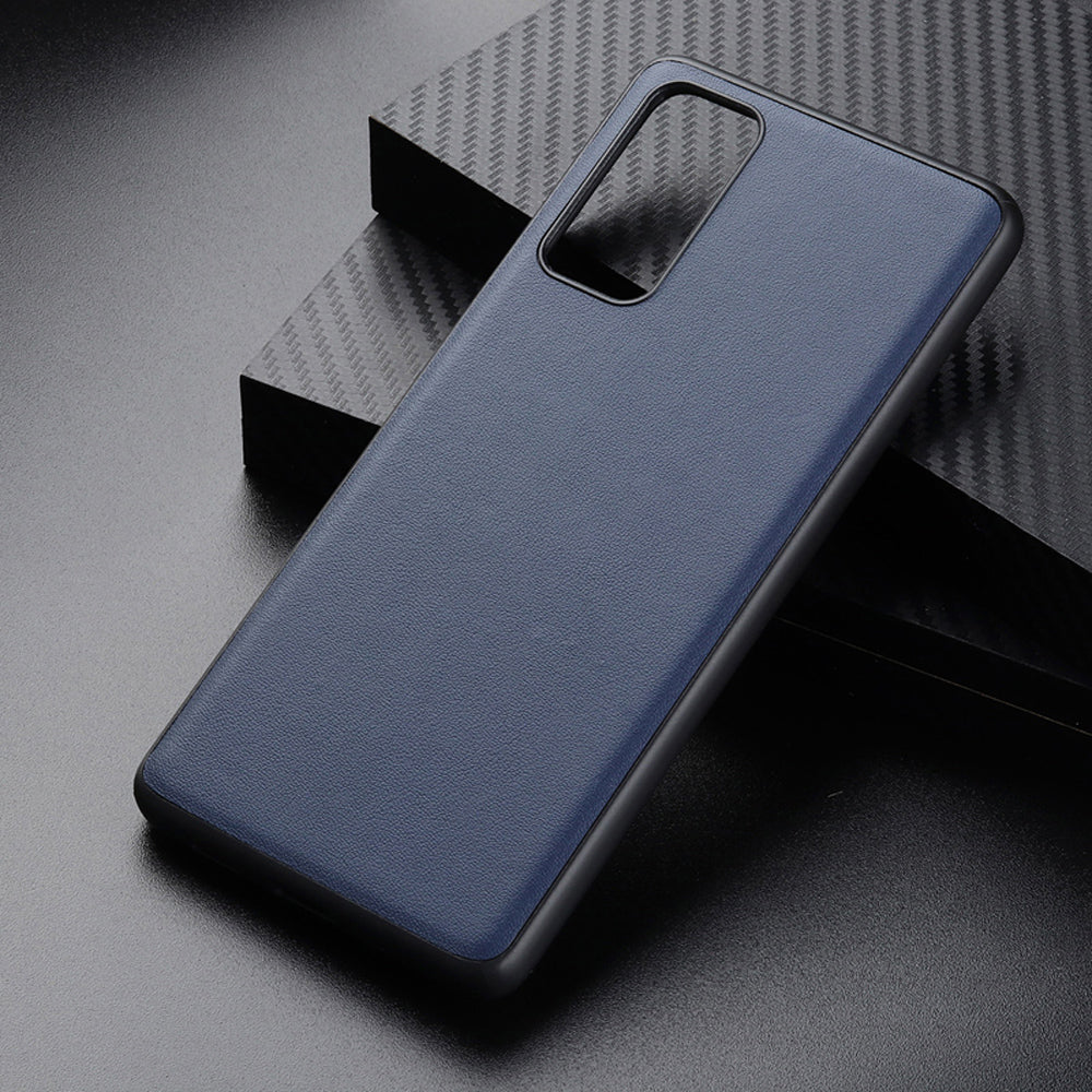 For Samsung Galaxy S20 FE/S20 Fan Edition/S20 FE 5G/S20 Fan Edition 5G/S20 Lite/S20 FE 2022 Genuine Leather Coated TPU + PC Shell - Blue