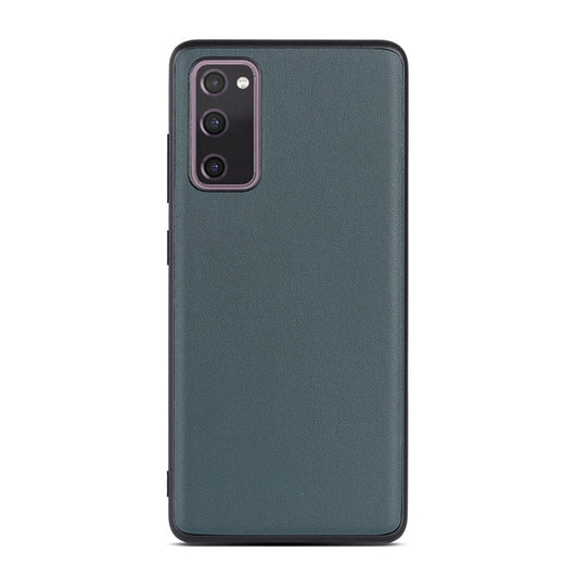 For Samsung Galaxy S20 FE/S20 Fan Edition/S20 FE 5G/S20 Fan Edition 5G/S20 Lite/S20 FE 2022 Genuine Leather Coated TPU + PC Shell - Green