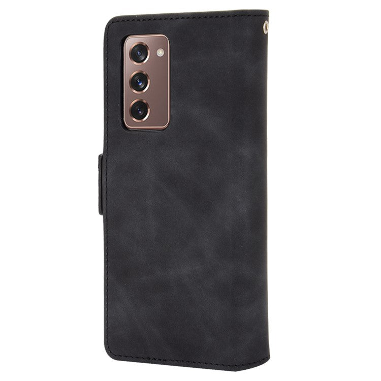 For Samsung Galaxy Z Fold2 5G Multi-slot Leather Case Wallet Stand Shell Protector Phone Cover Case - Black