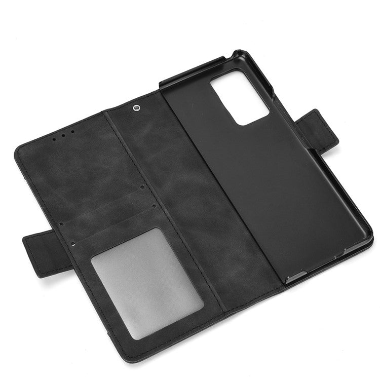 For Samsung Galaxy Z Fold2 5G Multi-slot Leather Case Wallet Stand Shell Protector Phone Cover Case - Black