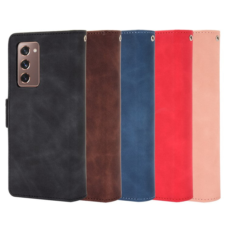 For Samsung Galaxy Z Fold2 5G Multi-slot Leather Case Wallet Stand Shell Protector Phone Cover Case - Black