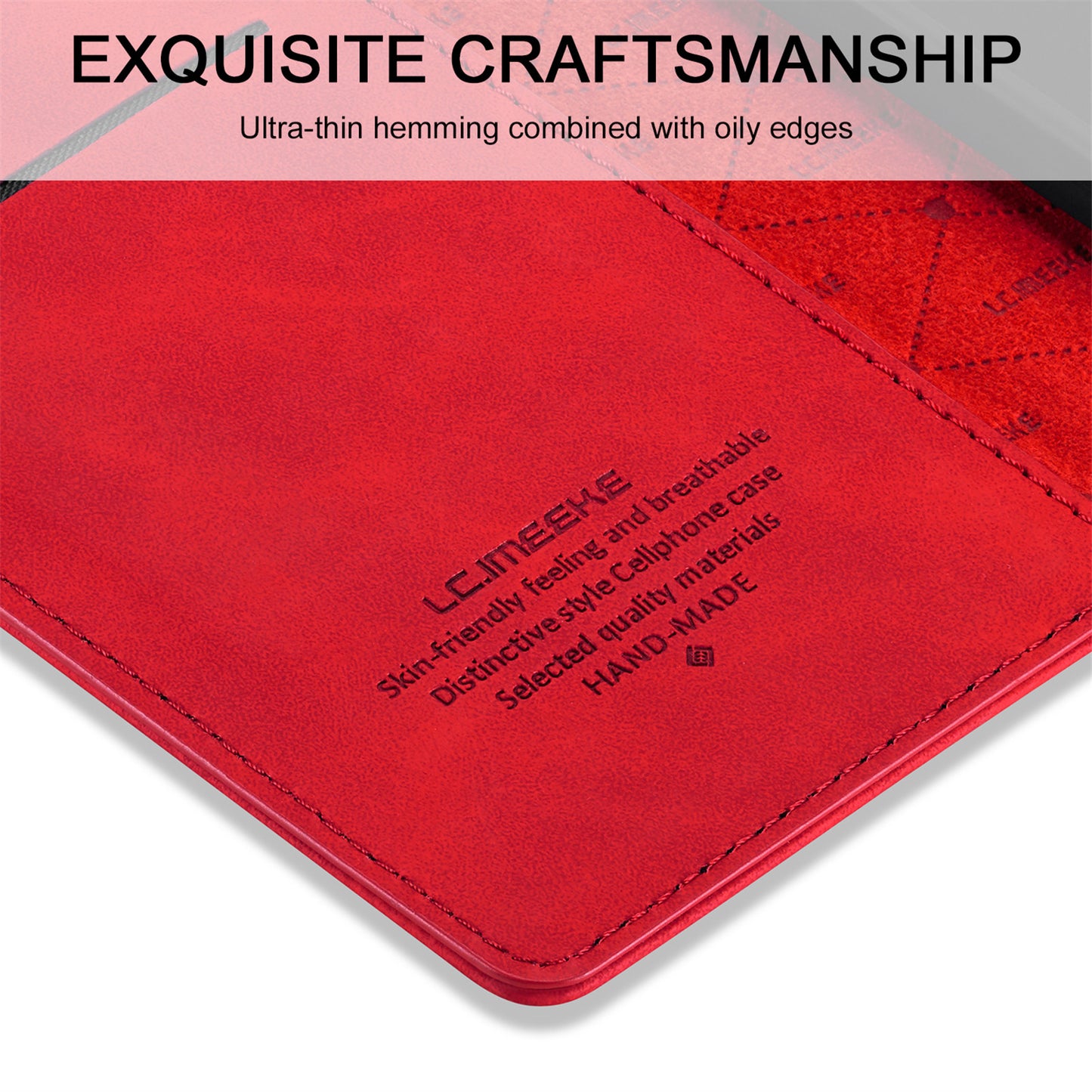LC.IMEEKE for Samsung Galaxy S20 FE/S20 Fan Edition/S20 FE 5G/S20 Fan Edition 5G/S20 Lite/S20 FE 2022 TPU + PU Leather Auto-Absorbed Magnetic Phone Protective Shell - Red