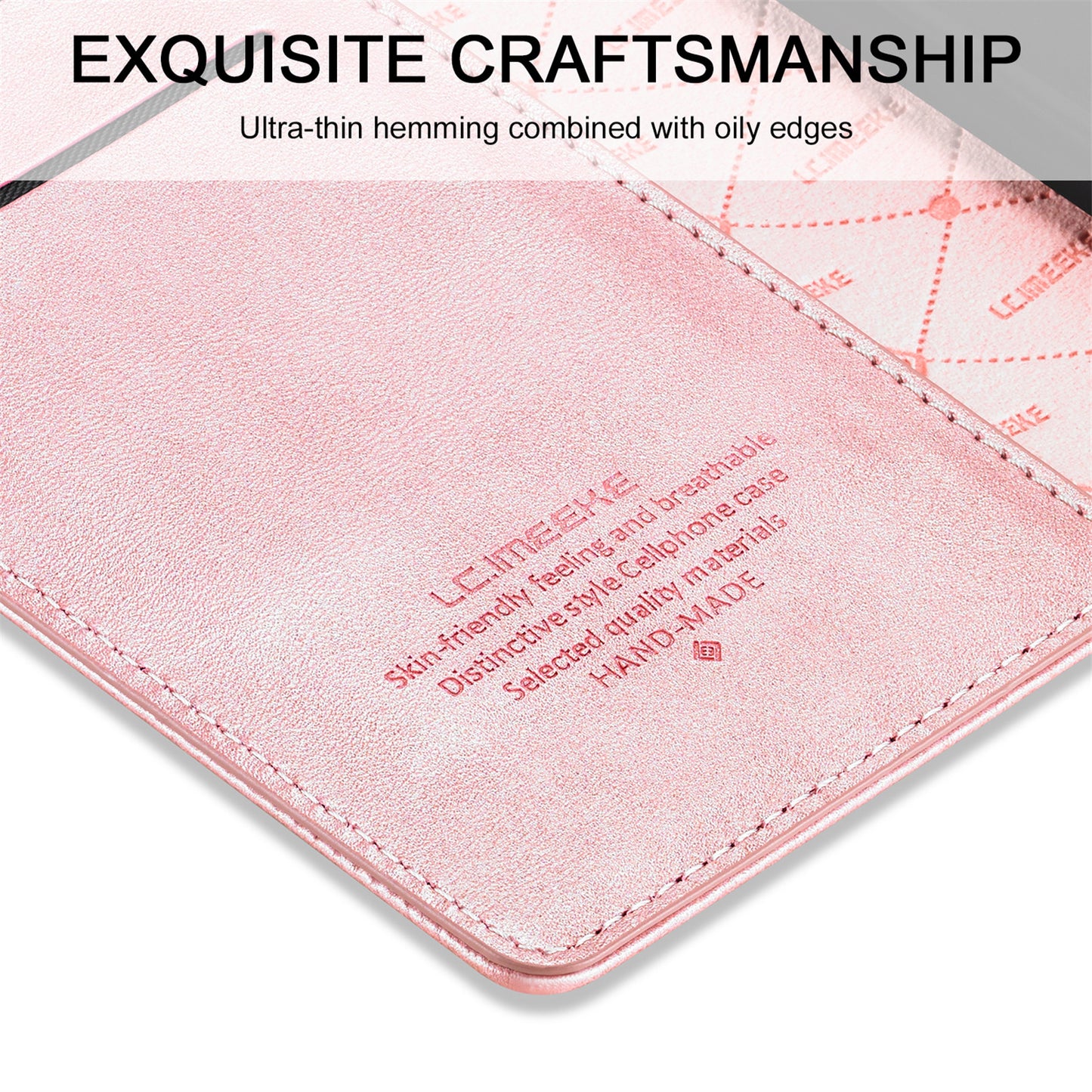 LC.IMEEKE for Samsung Galaxy S20 FE/S20 Fan Edition/S20 FE 5G/S20 Fan Edition 5G/S20 Lite/S20 FE 2022 TPU + PU Leather Auto-Absorbed Magnetic Phone Protective Shell - Rose Gold