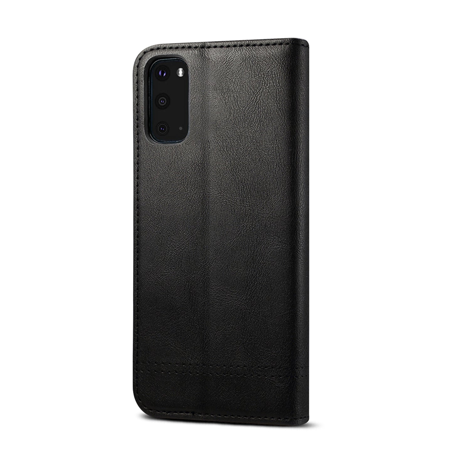 Leisure Style TPU + Crazy Horse Texture PU Leather Phone Cover Case for Samsung Galaxy S20 FE/S20 Fan Edition/S20 FE 5G/S20 Fan Edition 5G/S20 Lite - Black