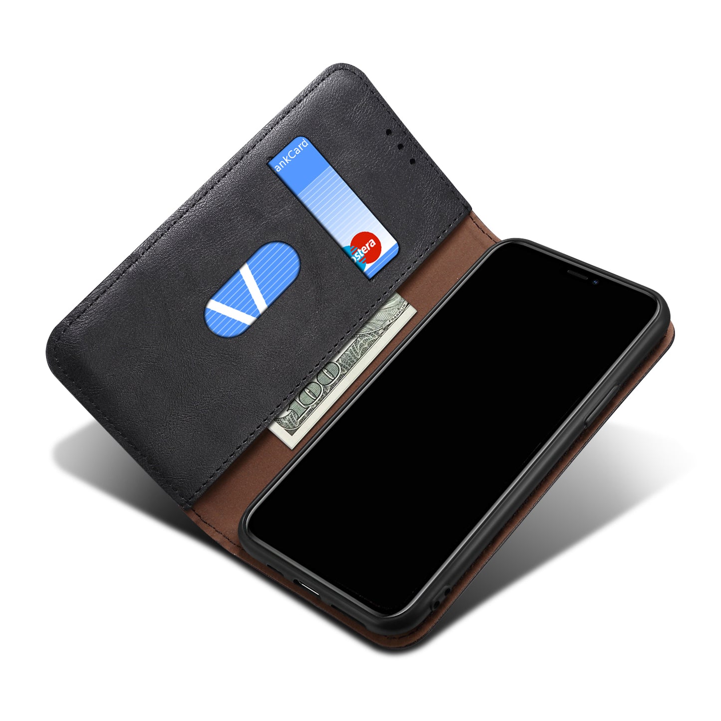 Leisure Style TPU + Crazy Horse Texture PU Leather Phone Cover Case for Samsung Galaxy S20 FE/S20 Fan Edition/S20 FE 5G/S20 Fan Edition 5G/S20 Lite - Black