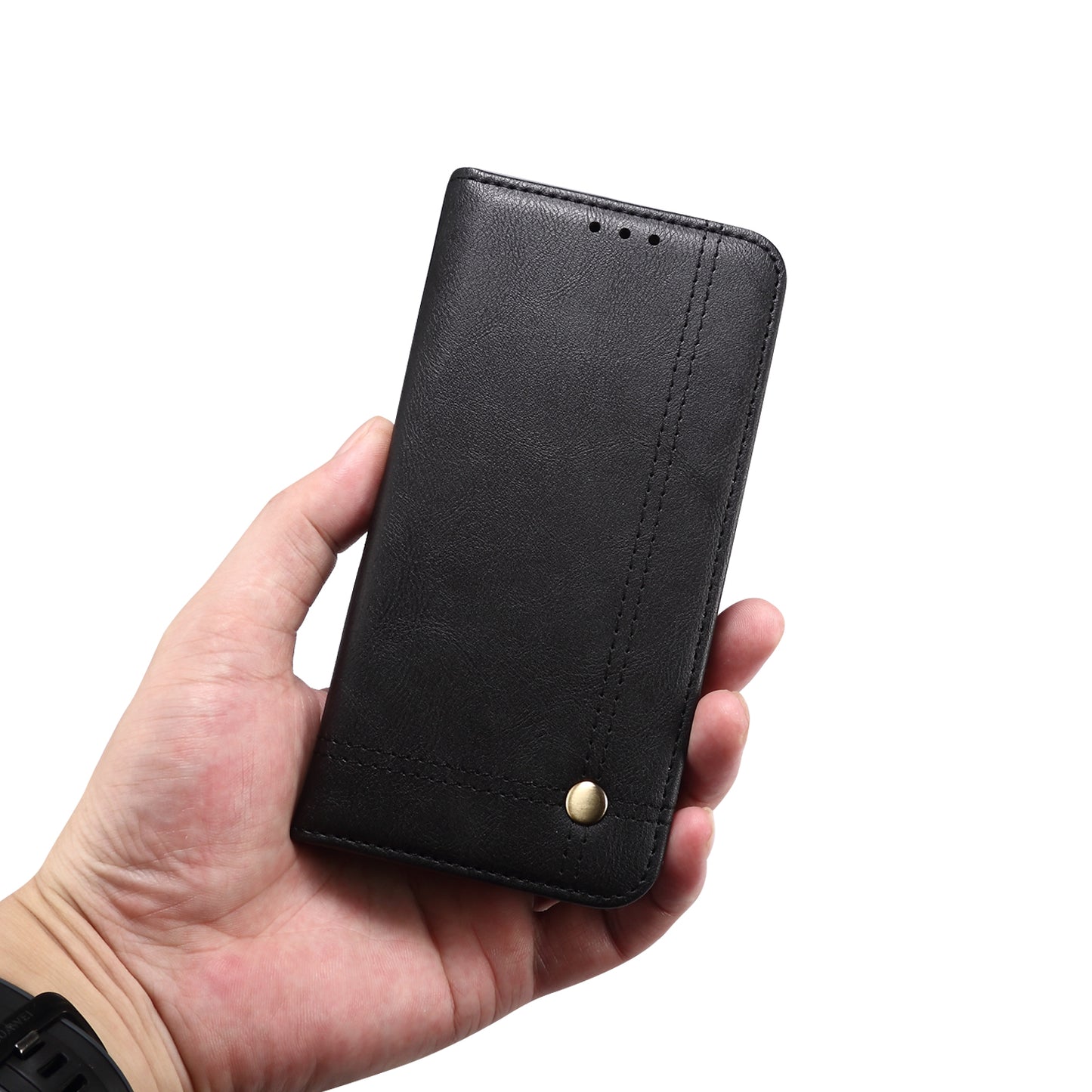 Leisure Style TPU + Crazy Horse Texture PU Leather Phone Cover Case for Samsung Galaxy S20 FE/S20 Fan Edition/S20 FE 5G/S20 Fan Edition 5G/S20 Lite - Black