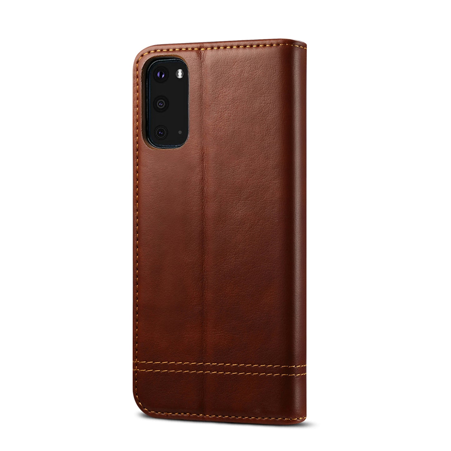 Leisure Style TPU + Crazy Horse Texture PU Leather Phone Cover Case for Samsung Galaxy S20 FE/S20 Fan Edition/S20 FE 5G/S20 Fan Edition 5G/S20 Lite - Brown