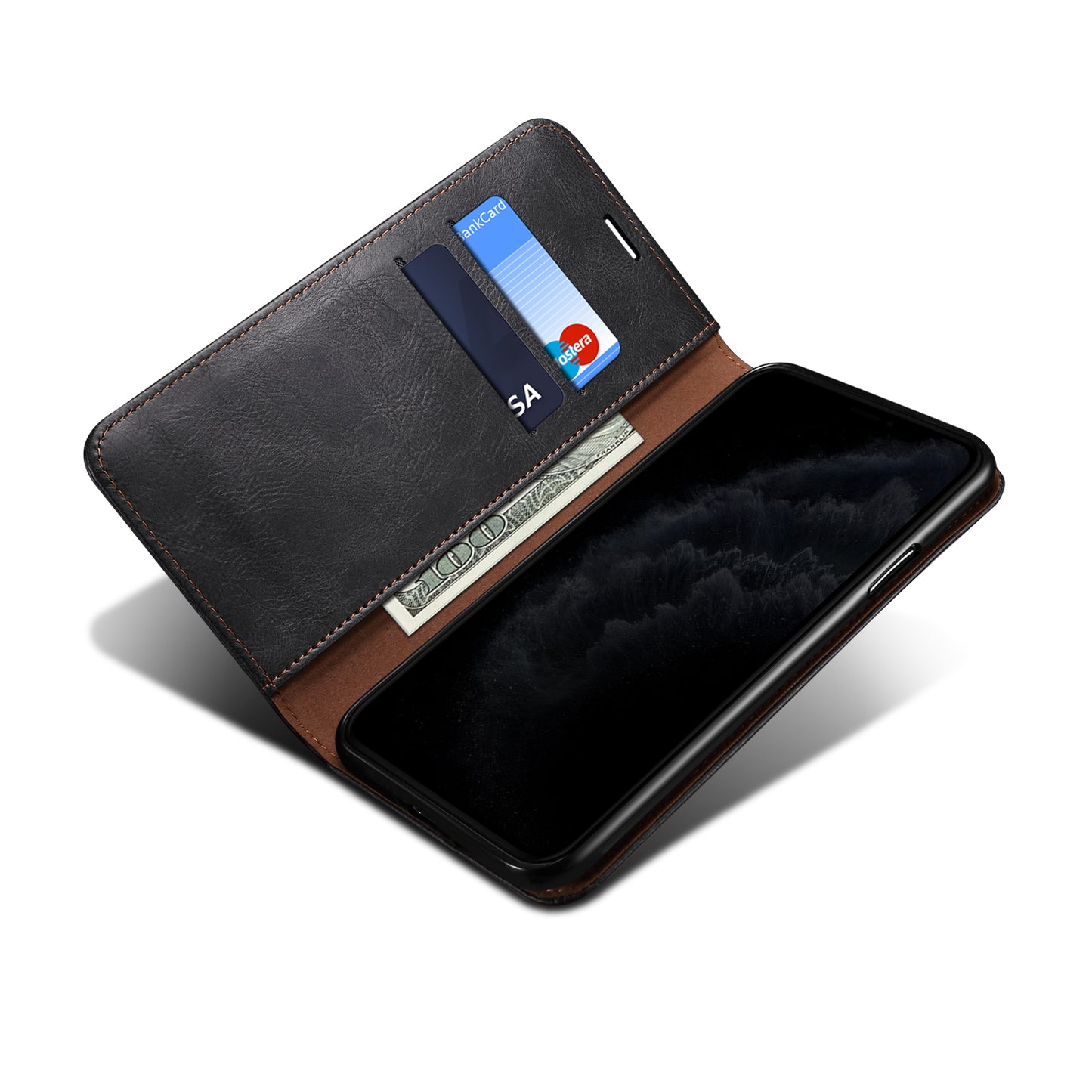 Leisure Style Waxy Crazy Horse Texture Phone Leather Cover Shell for Samsung Galaxy S20 Plus/S20 Plus 5G - Black