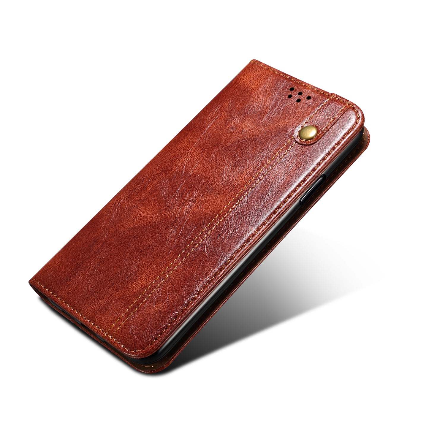 Leisure Style Waxy Crazy Horse Texture Phone Leather Cover Shell for Samsung Galaxy S20 Plus/S20 Plus 5G - Brown