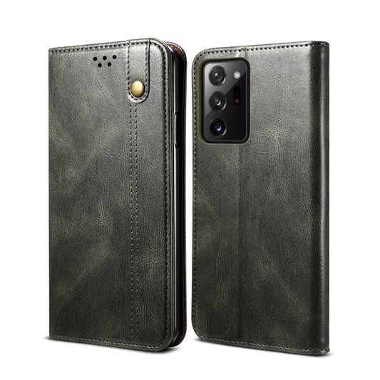 Leisure Style Waxy Crazy Horse Texture Phone Leather Cover Shell for Samsung Galaxy S20 Plus/S20 Plus 5G - Green