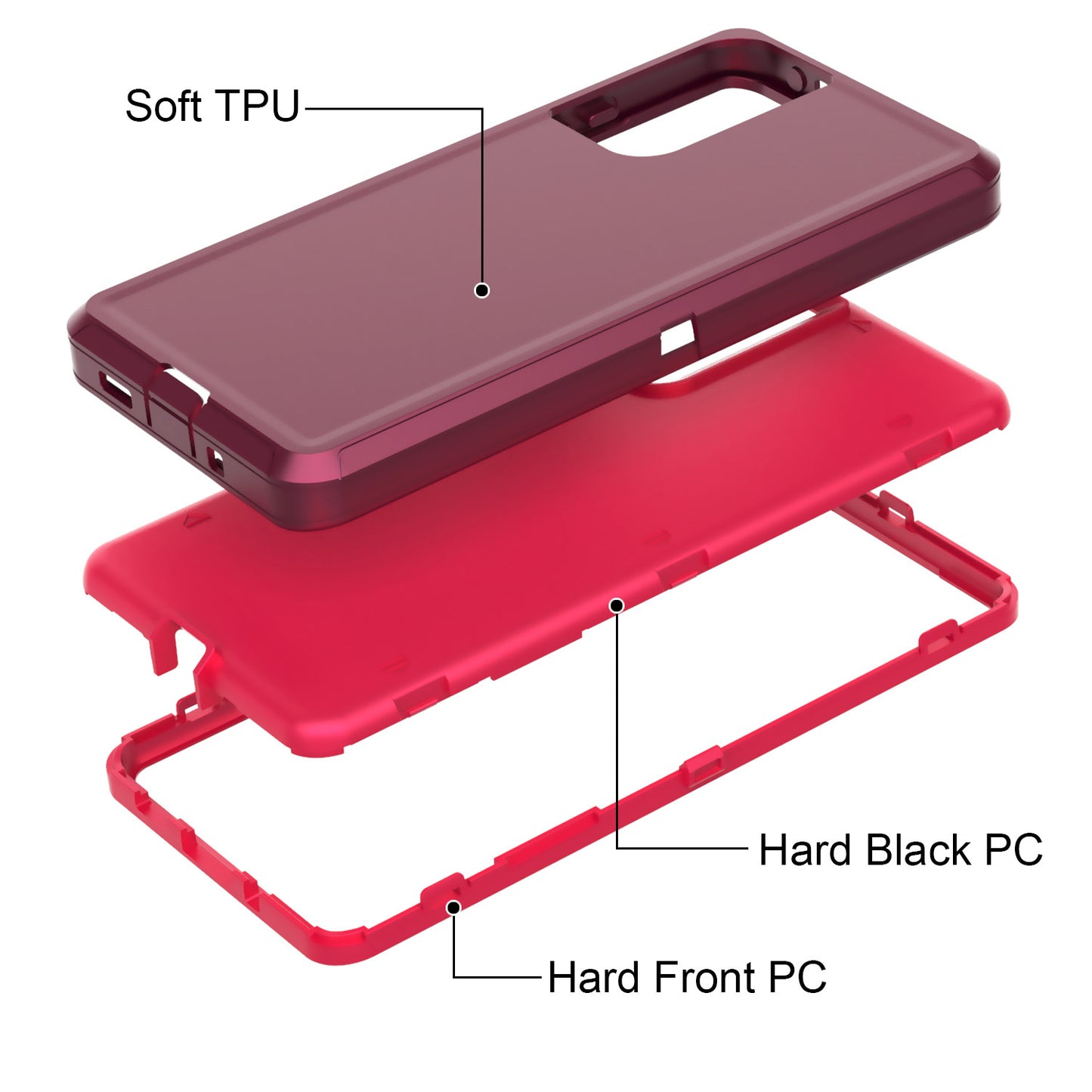 Belt Clip PC TPU Hybrid Case for Samsung Galaxy S20 FE/S20 Fan Edition/S20 FE 5G/S20 Fan Edition 5G - Wine Red/Rose