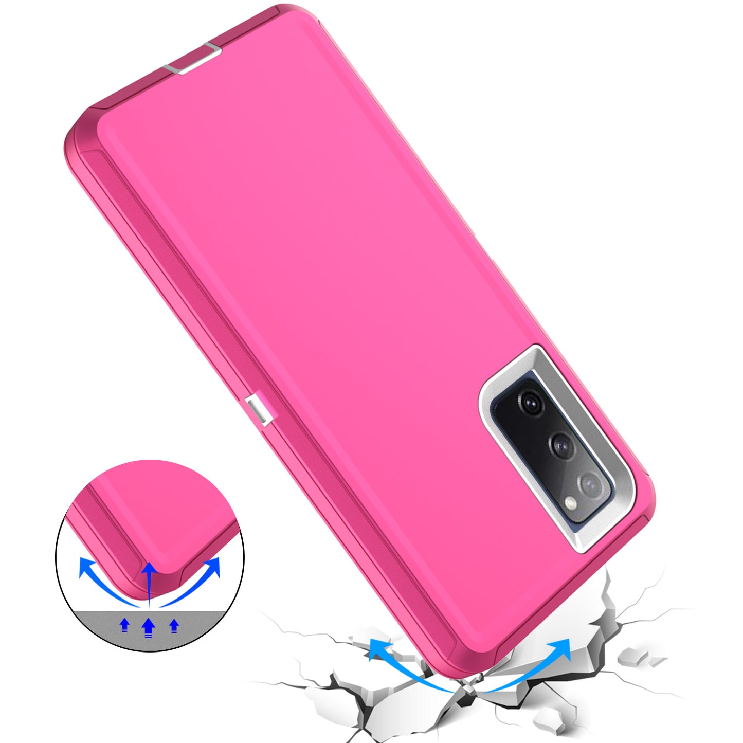 Belt Clip PC TPU Hybrid Case for Samsung Galaxy S20 FE/S20 Fan Edition/S20 FE 5G/S20 Fan Edition 5G - Pink/White