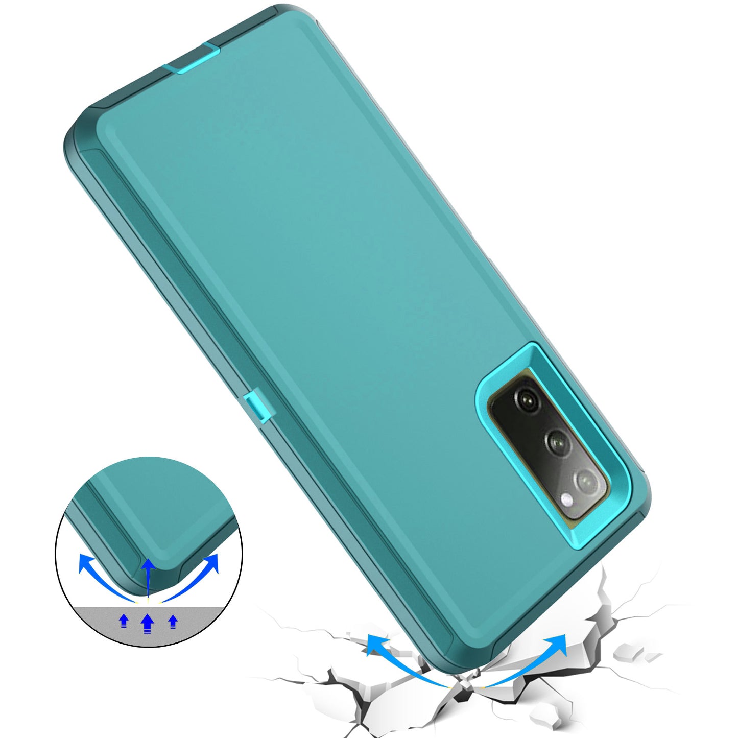 Belt Clip PC TPU Hybrid Case for Samsung Galaxy S20 FE/S20 Fan Edition/S20 FE 5G/S20 Fan Edition 5G - Lake blue/Sky blue