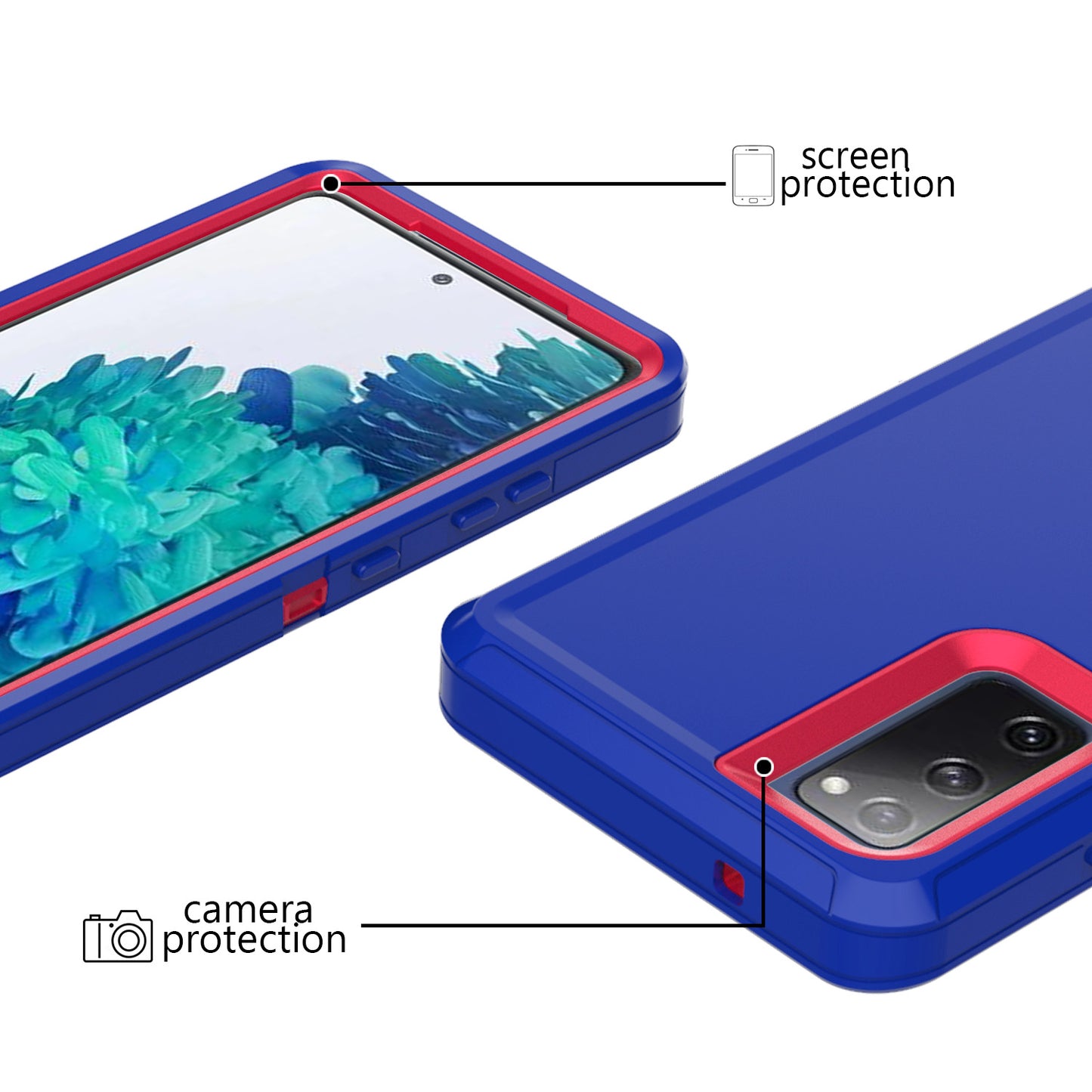 Belt Clip PC TPU Hybrid Case for Samsung Galaxy S20 FE/S20 Fan Edition/S20 FE 5G/S20 Fan Edition 5G - Purple/Rose