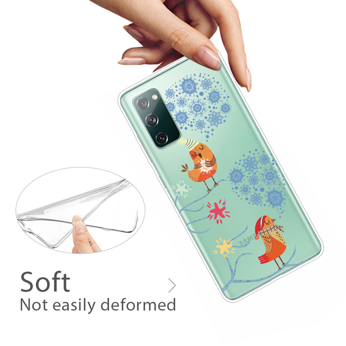 Christmas Theme Pattern Printing TPU Case for Samsung Galaxy S20 FE/S20 Fan Edition/S20 FE 5G/S20 Fan Edition 5G - Singing Birds