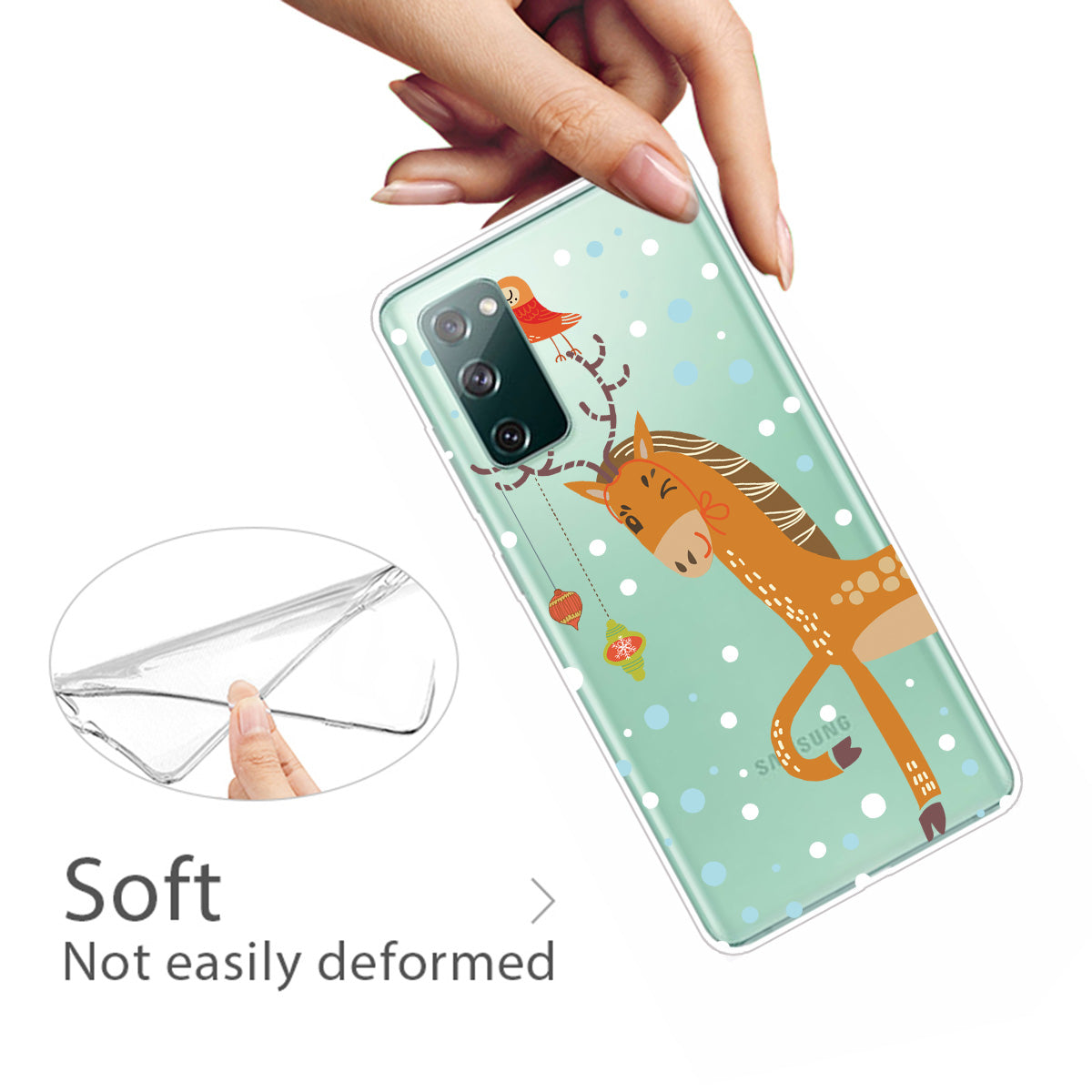Christmas Theme Pattern Printing TPU Case for Samsung Galaxy S20 FE/S20 Fan Edition/S20 FE 5G/S20 Fan Edition 5G - Horse