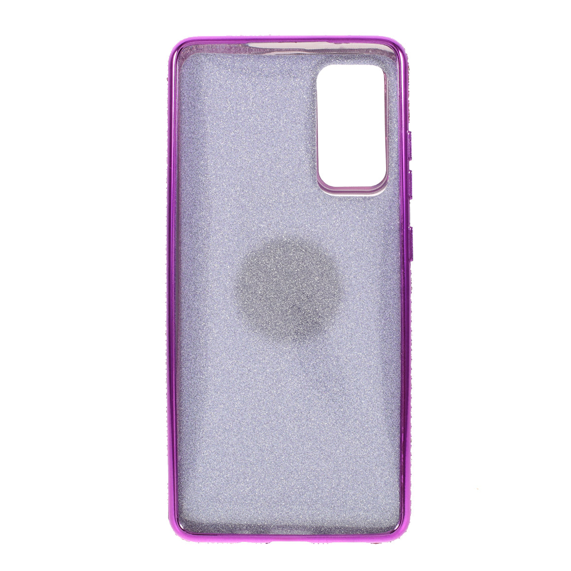 Shiny Powder Electroplating TPU Rhinestone Decor Cover with Metal Kickstand for Samsung Galaxy S20 FE/S20 FE 5G/S20 Lite/S20 FE 2022 - Purple