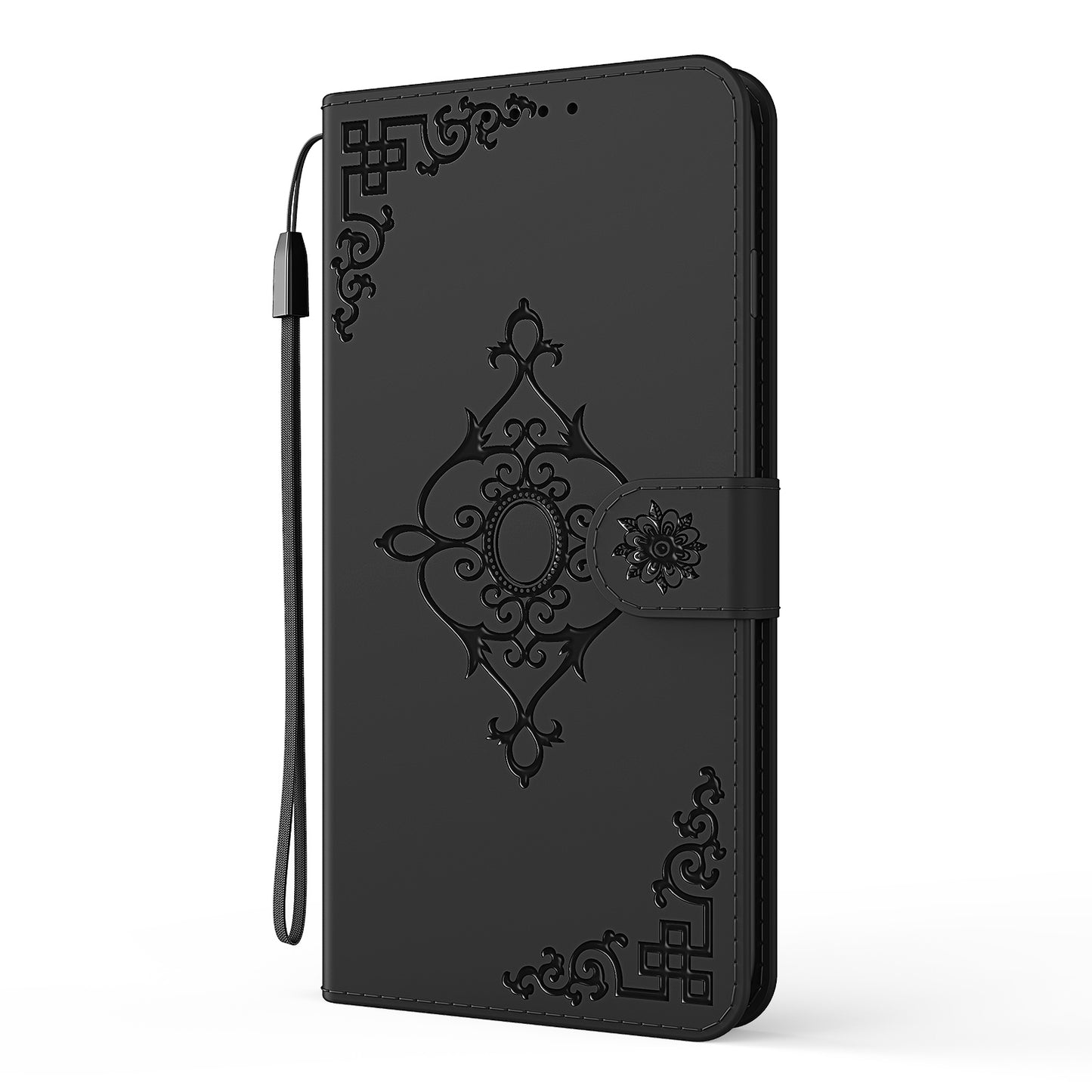 Symmetrical Pattern Imprinting Wallet Leather Phone Stand Protector for Samsung Galaxy S20 FE/S20 Fan Edition/S20 FE 5G/S20 Fan Edition 5G - Black