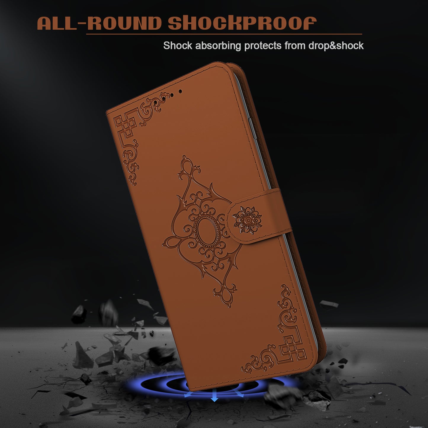 Symmetrical Pattern Imprinting Wallet Leather Phone Stand Protector for Samsung Galaxy S20 FE/S20 Fan Edition/S20 FE 5G/S20 Fan Edition 5G - Brown