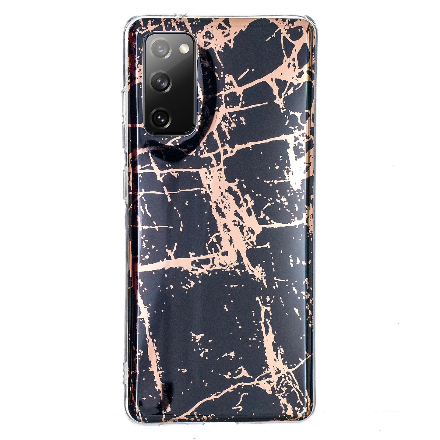 Marble Pattern Electroplating IMD TPU Phone Case for Samsung Galaxy S20 FE 4G/5G/2022/S20 Lite - Black