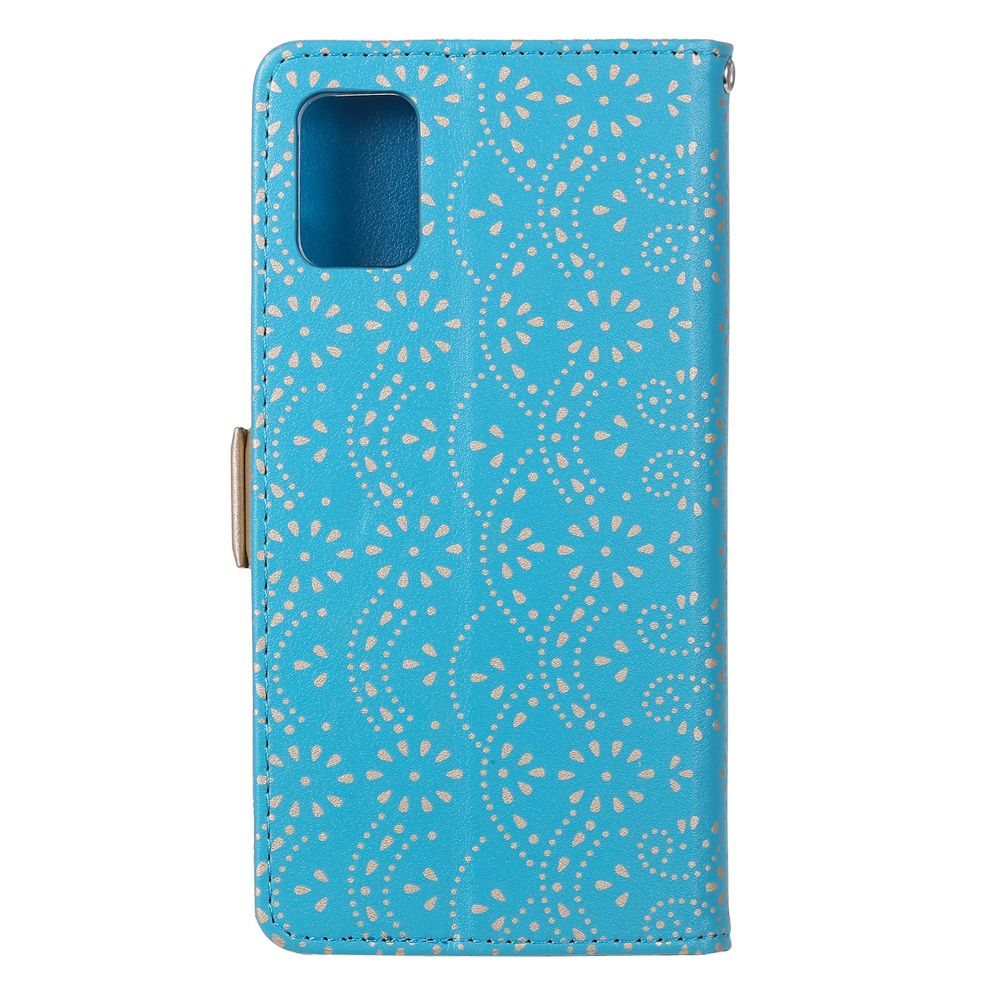 Lace Flower Skin Zipper Leather Cover for Samsung Galaxy S20 FE 4G/5G/2022/S20 Lite - Blue