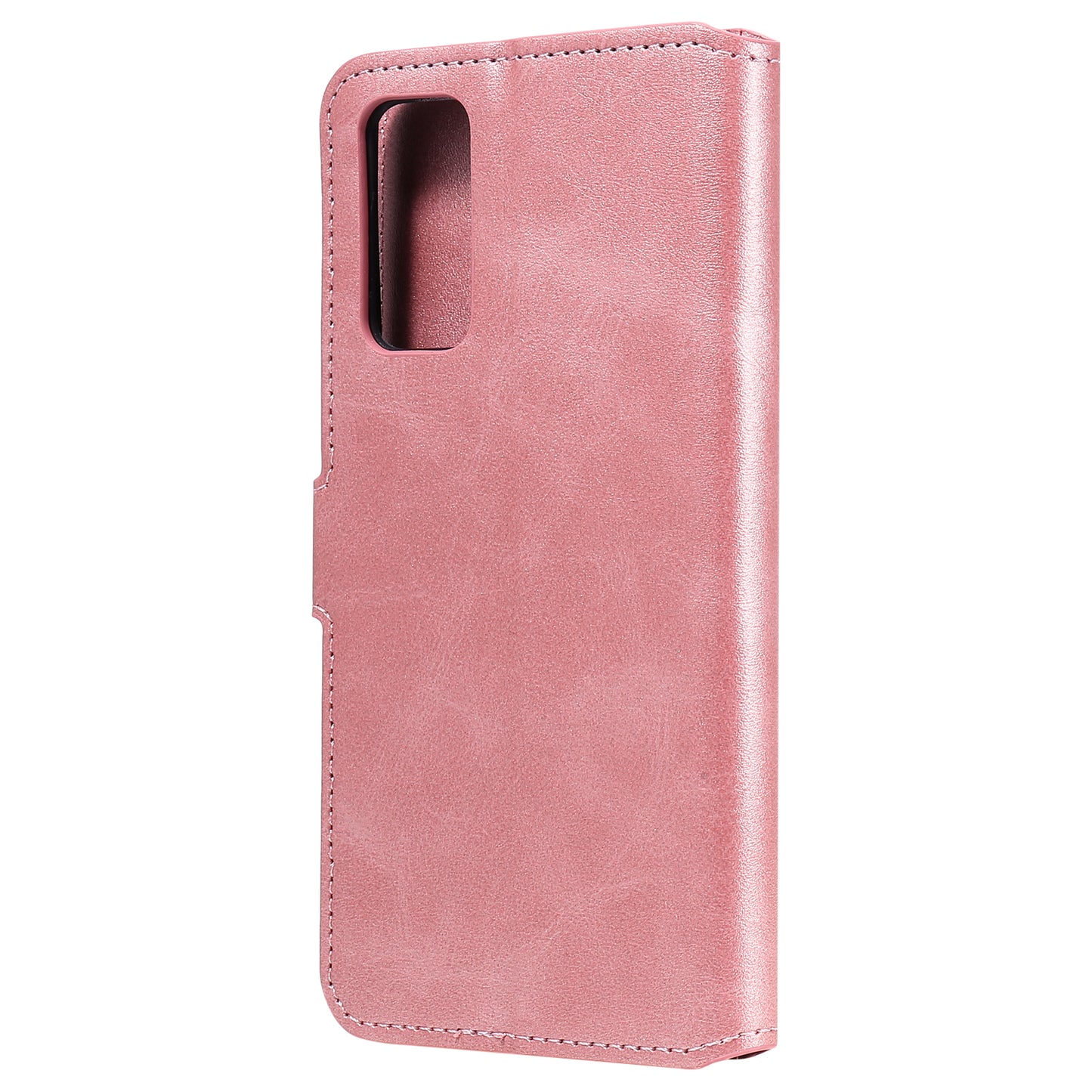 Wallet + Stand Classic Style Flip Leather Phone Case for Samsung Galaxy S20 FE 4G/5G/2022/S20 Lite - Rose Gold