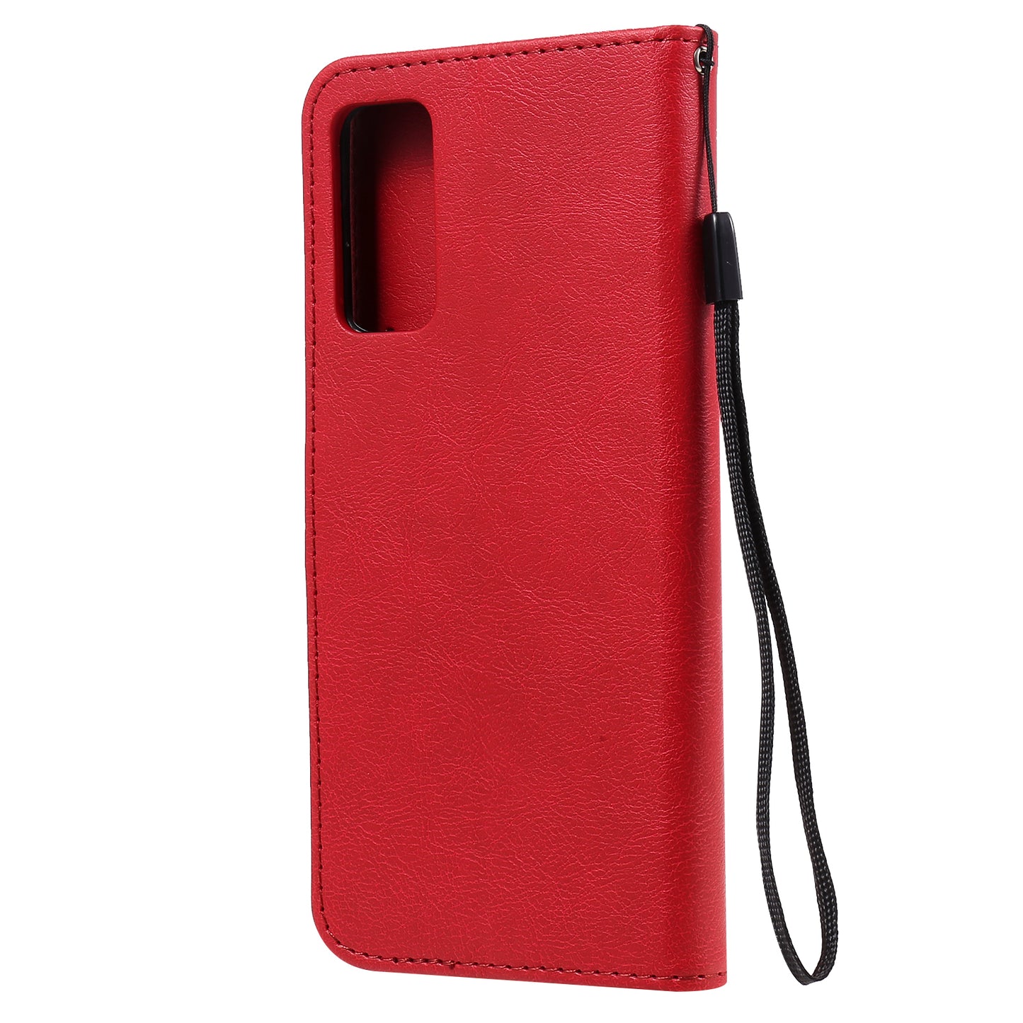KT Leather Series-2 PU Leather Wallet Stand Case with Lanyard for Samsung Galaxy S20 FE 4G/5G/2022/S20 Lite - Red