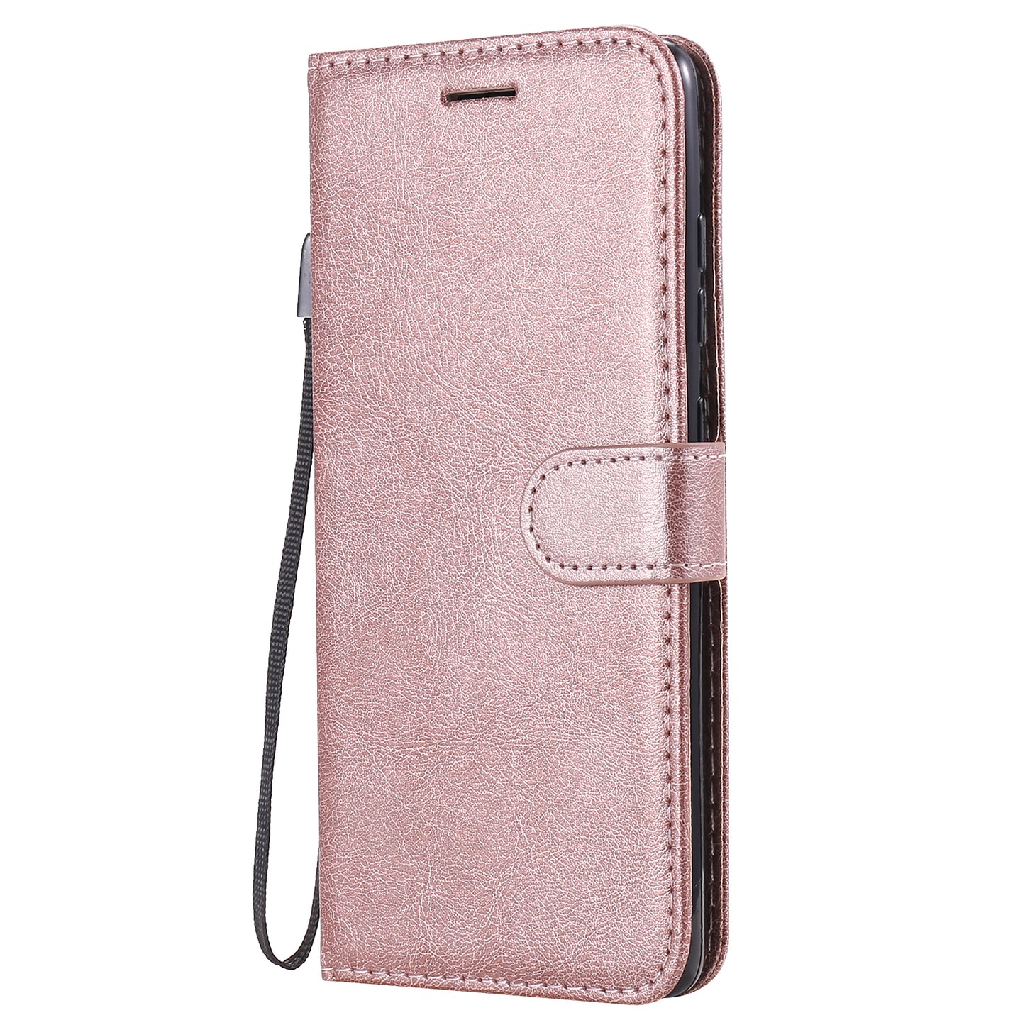 KT Leather Series-2 PU Leather Wallet Stand Case with Lanyard for Samsung Galaxy S20 FE 4G/5G/2022/S20 Lite - Rose Gold