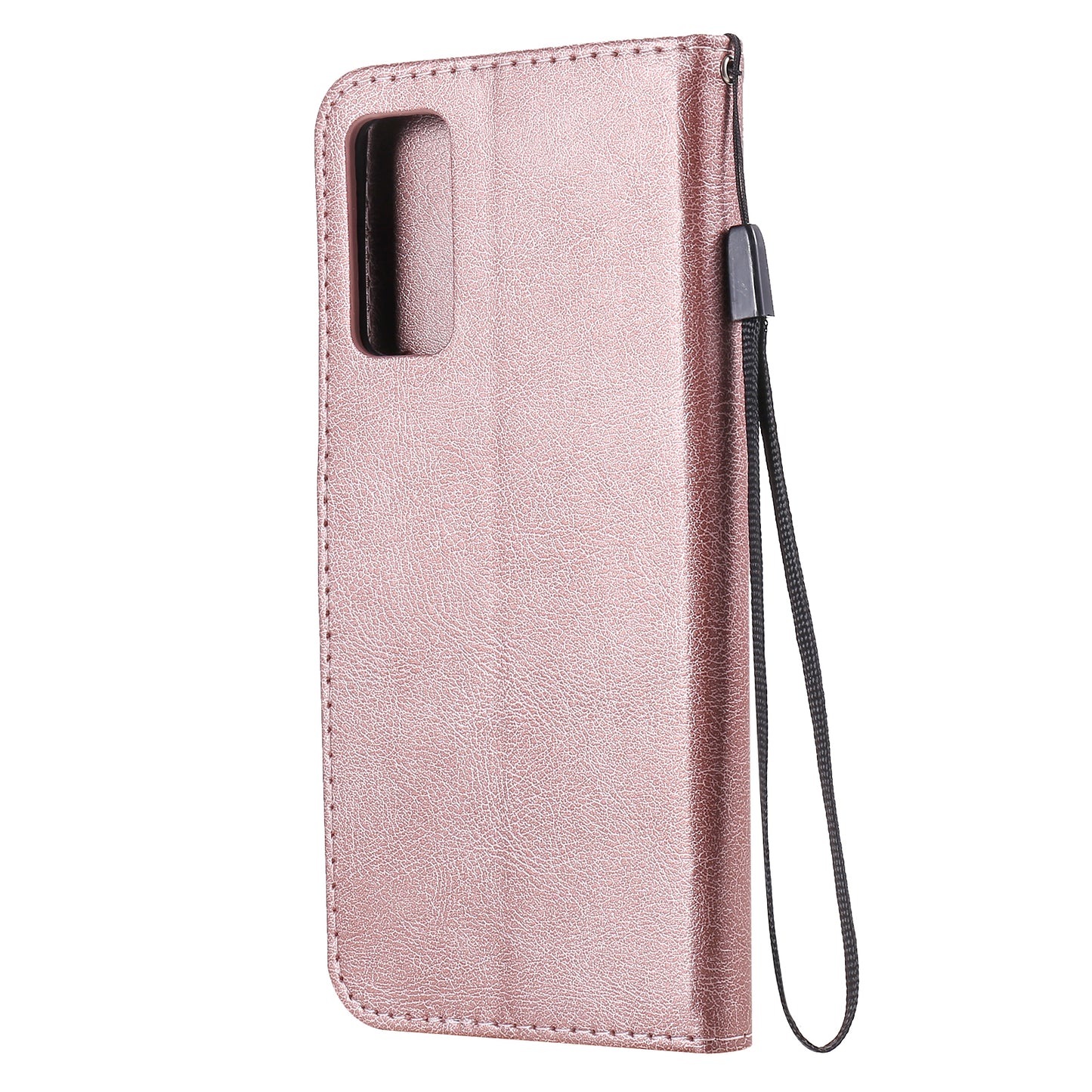 KT Leather Series-2 PU Leather Wallet Stand Case with Lanyard for Samsung Galaxy S20 FE 4G/5G/2022/S20 Lite - Rose Gold
