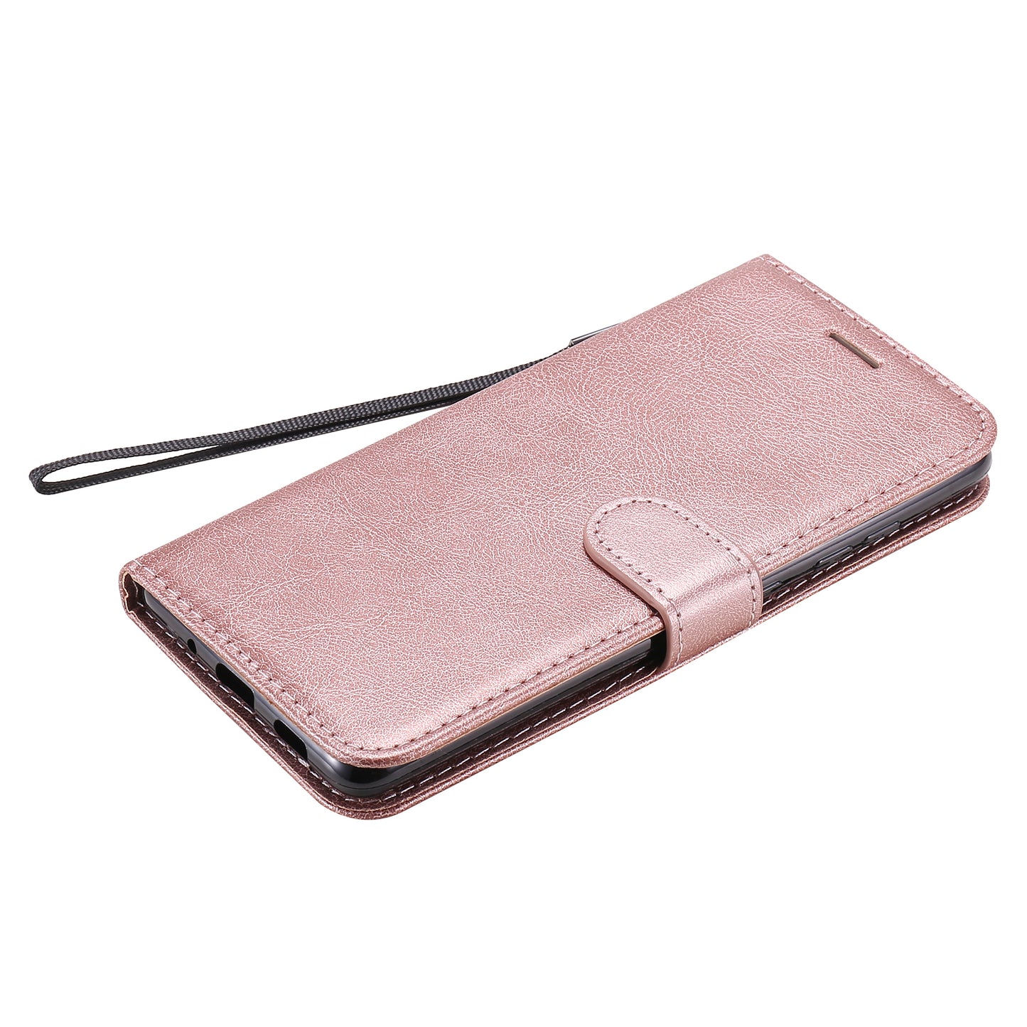 KT Leather Series-2 PU Leather Wallet Stand Case with Lanyard for Samsung Galaxy S20 FE 4G/5G/2022/S20 Lite - Rose Gold