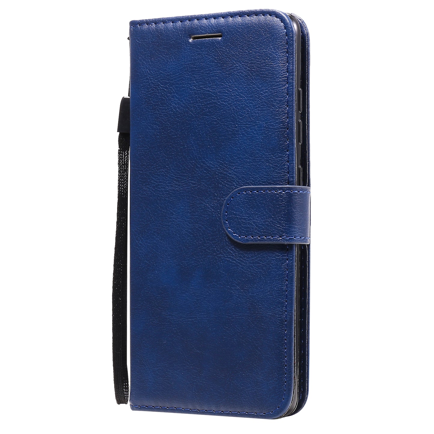 KT Leather Series-2 PU Leather Wallet Stand Case with Lanyard for Samsung Galaxy S20 FE 4G/5G/2022/S20 Lite - Blue