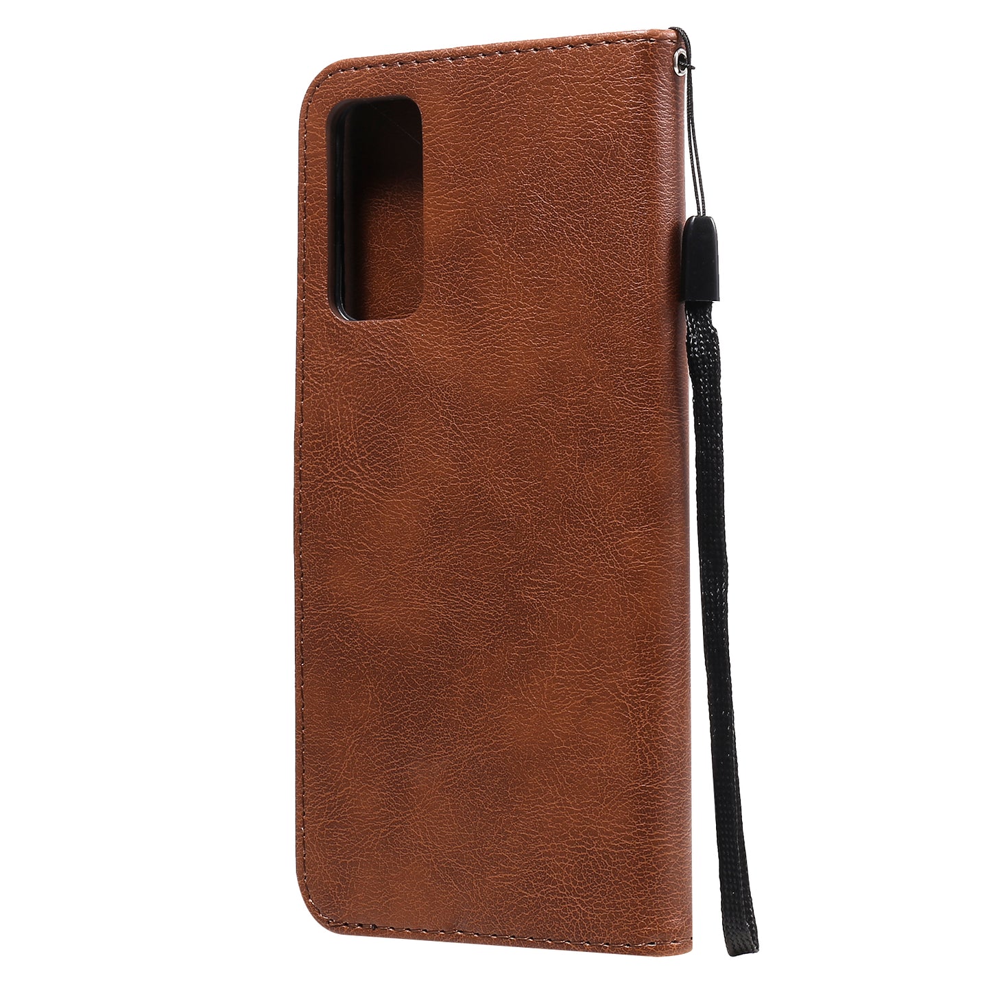 KT Leather Series-2 PU Leather Wallet Stand Case with Lanyard for Samsung Galaxy S20 FE 4G/5G/2022/S20 Lite - Brown