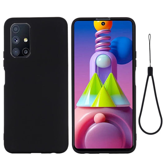 Liquid Silicone Phone Case for Samsung Galaxy M51 (Side Fingerprint Version) - Black