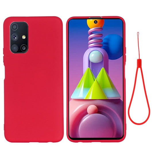 Liquid Silicone Phone Case for Samsung Galaxy M51 (Side Fingerprint Version) - Red