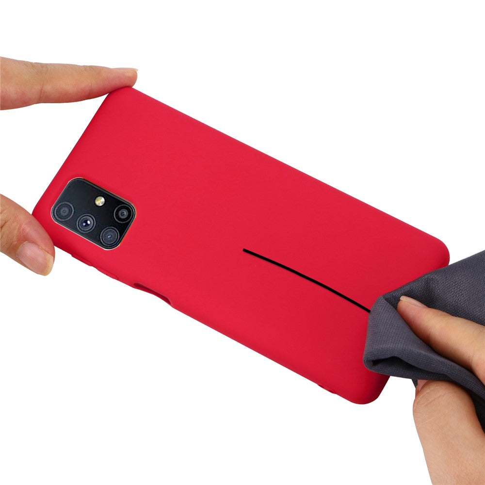 Liquid Silicone Phone Case for Samsung Galaxy M51 (Side Fingerprint Version) - Red