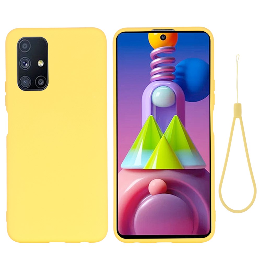 Liquid Silicone Phone Case for Samsung Galaxy M51 (Side Fingerprint Version) - Yellow