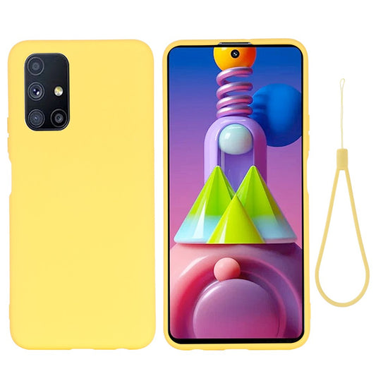 Liquid Silicone Phone Case for Samsung Galaxy M51 (Side Fingerprint Version) - Yellow