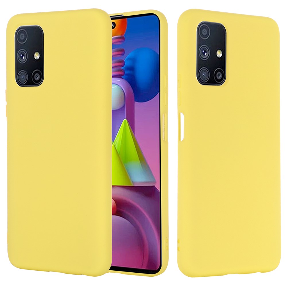 Liquid Silicone Phone Case for Samsung Galaxy M51 (Side Fingerprint Version) - Yellow