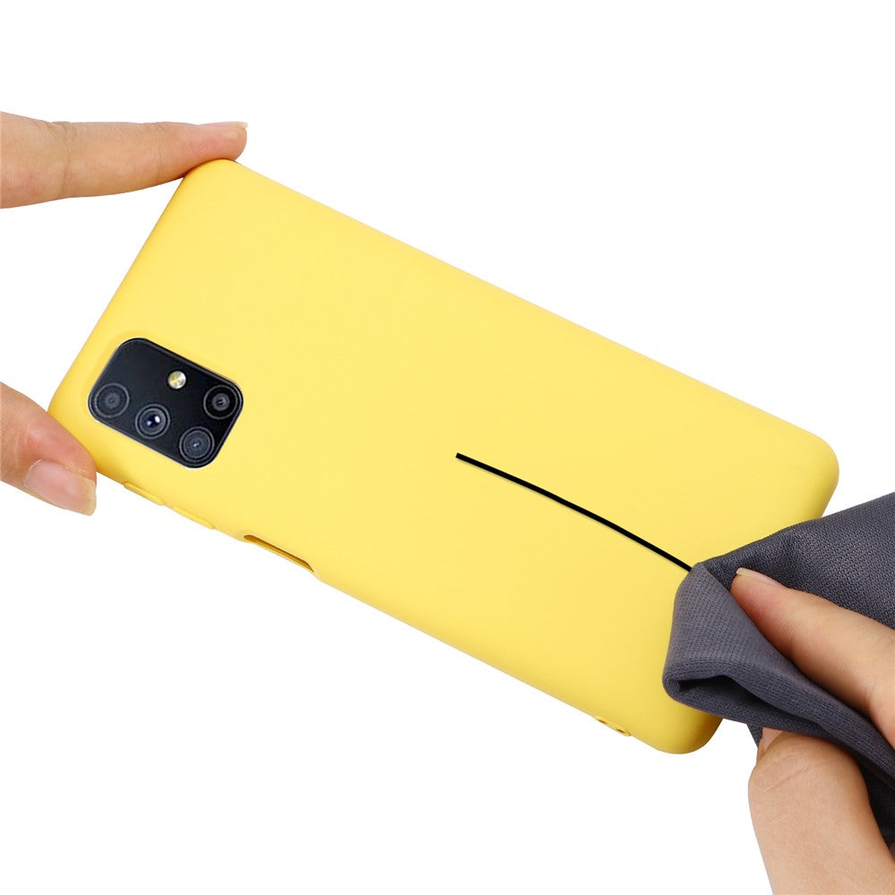 Liquid Silicone Phone Case for Samsung Galaxy M51 (Side Fingerprint Version) - Yellow