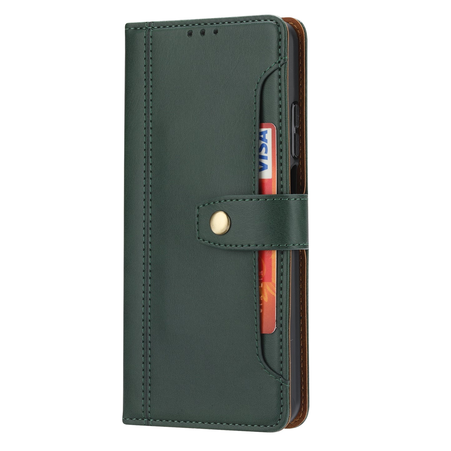 Leather Wallet Stand Phone Shell with Supporting Stand for Samsung Galaxy S20 FE 4G/5G/2022/S20 Lite - Green